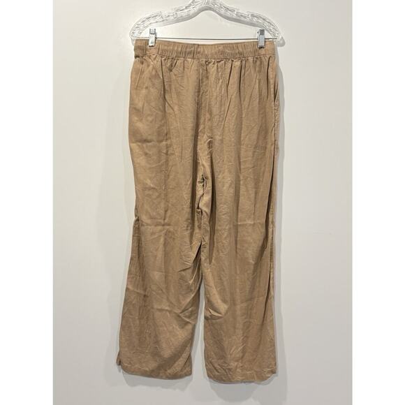 Lucky Brand Beige Linen Blend Pants Pull On Drawstring Womens Size Medium (1783) - Picture 2 of 6